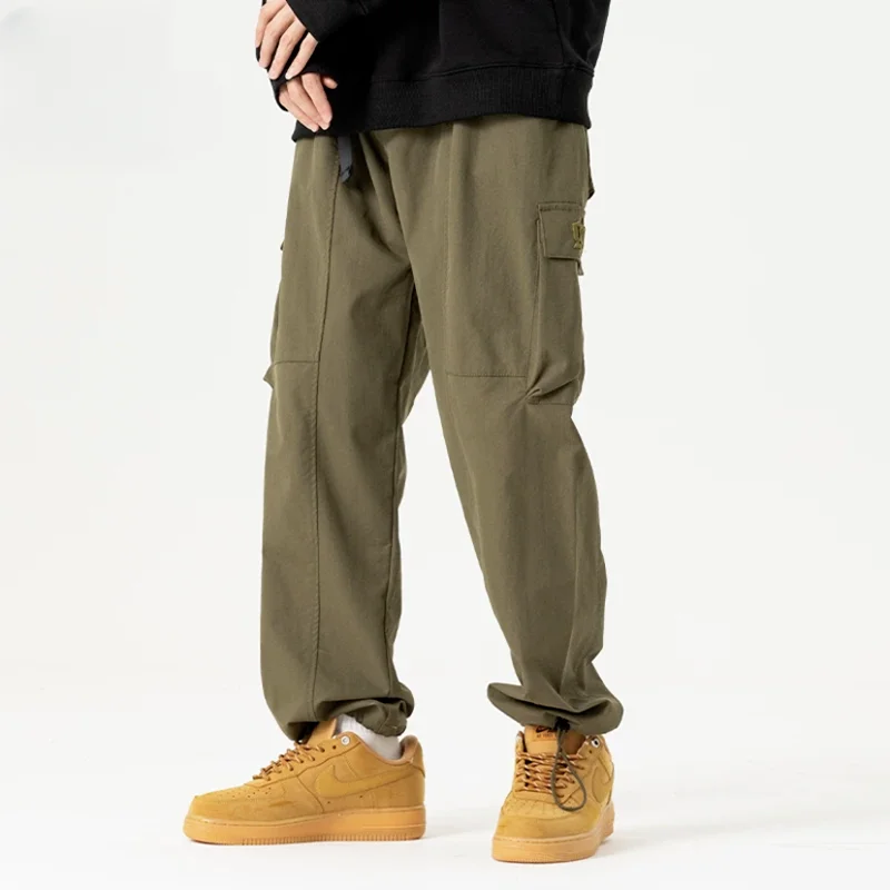 

Men 2023 Spring Autumn New Oversize Streetwear Trousers Male Loose Pockets Cargo Pants Men Clothing Solid Casual Pants H180