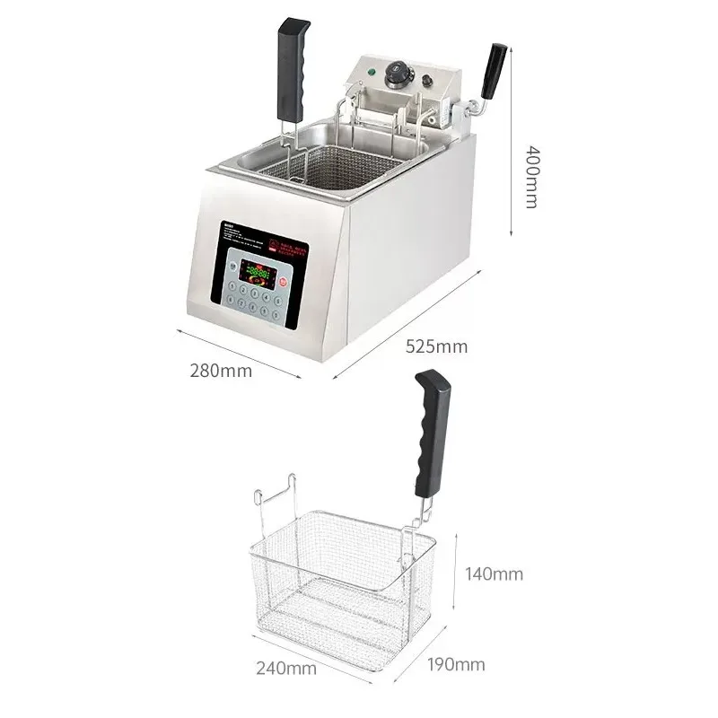 Commercial Electric Deep Fryer 10L Auto Lift Temperature Control for Fries