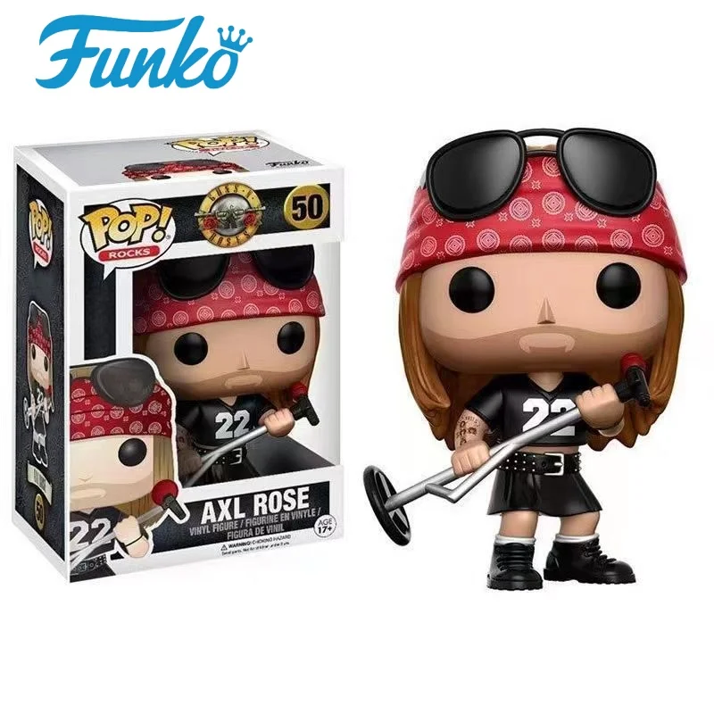 Funko Pop Guns N' Roses Band figura de Anime Duff Mckagan Slash Axl figura de rosa modelo muñeca coleccionar decoración de escritorio juguetes de cumpleaños regalo