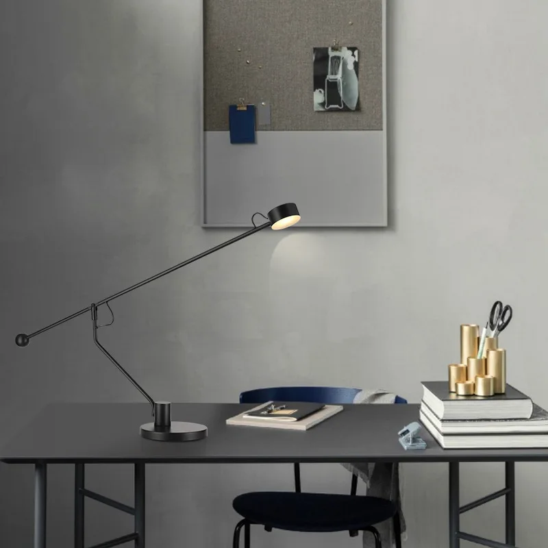 

Italy Design Led Table Lamp Black Study Folding Adjustable Rocker Reading Desk Light