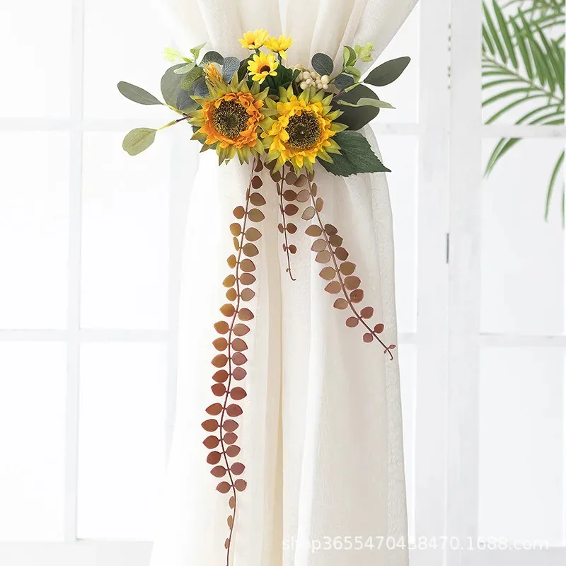 قبلة ستارة على شكل زهرة صناعية على الطراز الشمالي، قلادة متعددة الأغراض لغرفة المعيشة وغرفة النوم وديكور الزفاف، أنيقة ولوكس