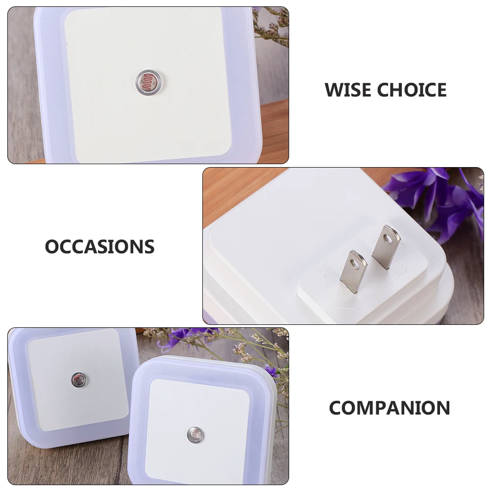 

6Pcs LED Sensor Night Light Feeding Bedside Lamps Us Plug Energy Saving Soft Glow Nightlight for Bedroom Living Room