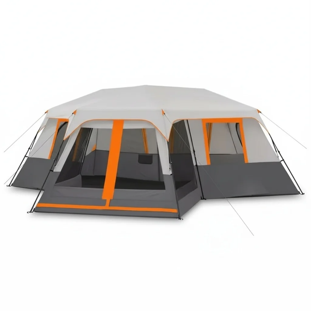 

12 Person Camping Tent, 550x487x198cm Automatic Family Tent, Waterproof Outdoor Polyester, Quick Open Large Leisure Picnic Tent