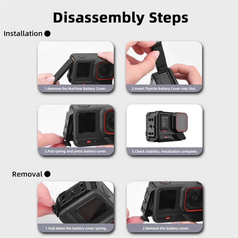 

C9-Battery Cover For Insta360 Ace Pro 2 Vertical Shooting Quick Release Adapter Sports Camera Accessories