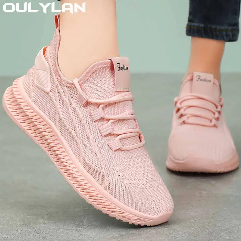

Oulylan 2025 Mesh Breathable Sports Shoes Trendy Summer Comfortable Sneakers Women Outdoor Casual Running Shoes Women's Knit
