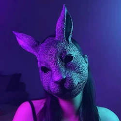 Bunny Mask Easter Carnival Party Masquerade Role Play Half Face Rabbit Ear Mask Halloween Decorations Easter Party Cosplay Props