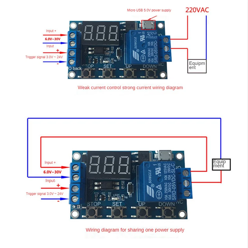 【Shopper’S Favorite】3X DC 6-30V Support Micro-USB 5V LED Display Automation Cycle Delay Timer Control Off Switch Delay Time Rela