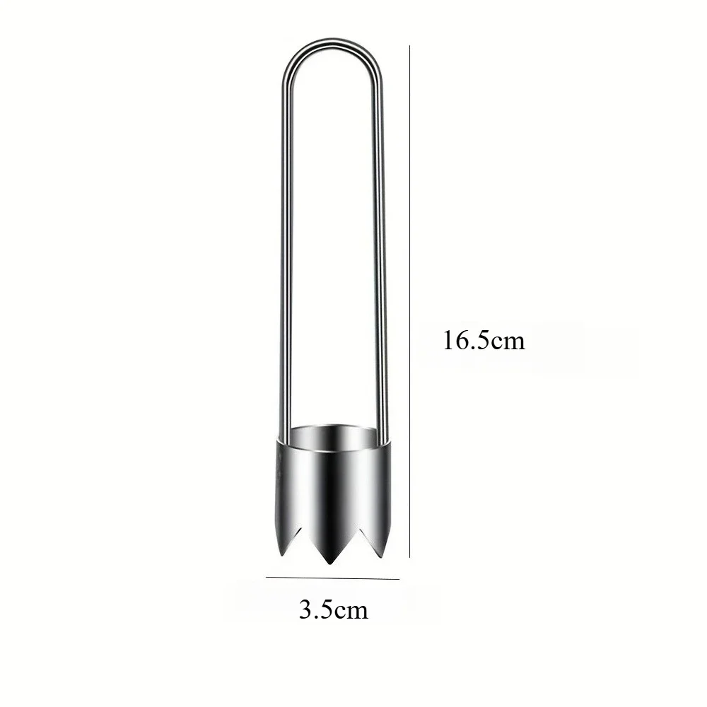 1pc Stainless Steel Fruit & Vegetable Corer Red Bell Pepper Seed Remover Universal Kitchen Gadget for Apple Pear Tomato Pepper