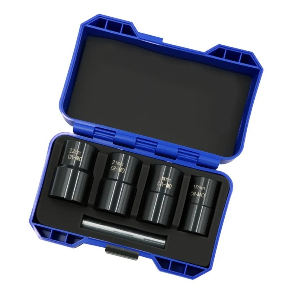 Nut Bolt Extractor Socket Set for Automotive and Home Use MO Material 17mm 19mm 21mm 22mm 1/2 Inch Square Drive