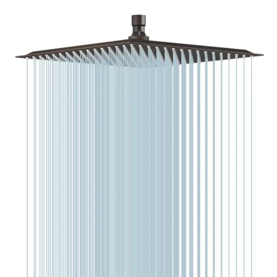 

Rain Shower Head,"Square Rafall and High Pressure Staless Steel Bath Showerhead, 1/1" Ultra Th, Waterfall Full Body Coverage wi