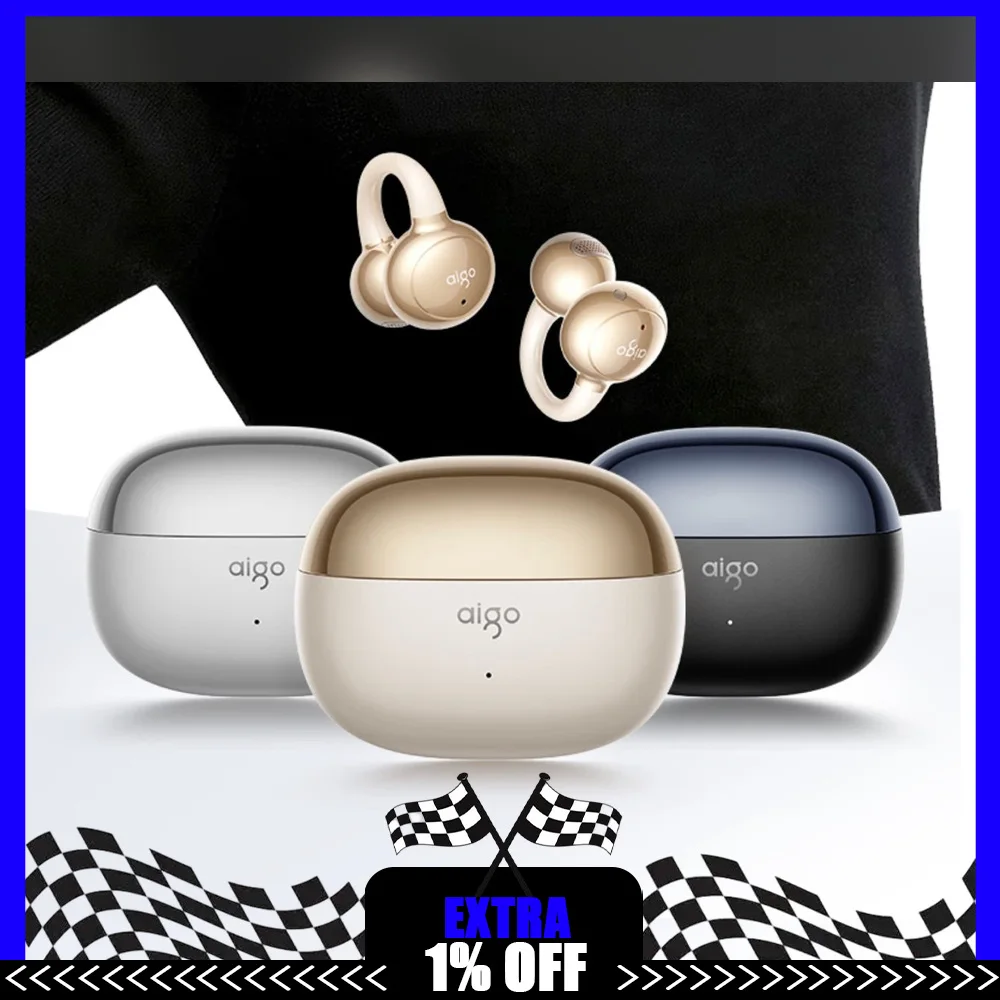 AIGO CA88 Open-Ear Clip-On Wireless Bluetooth Earbuds with 12mm Drivers and Directional Sound For Gifts