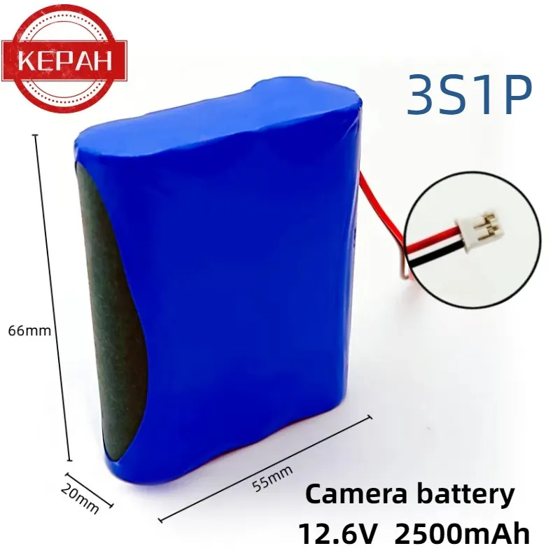 

3S1P, 12.6V, 2500mAh, 18650,12V battery pack, backup power lithium-ion battery pack, used for closed circuit television cameras