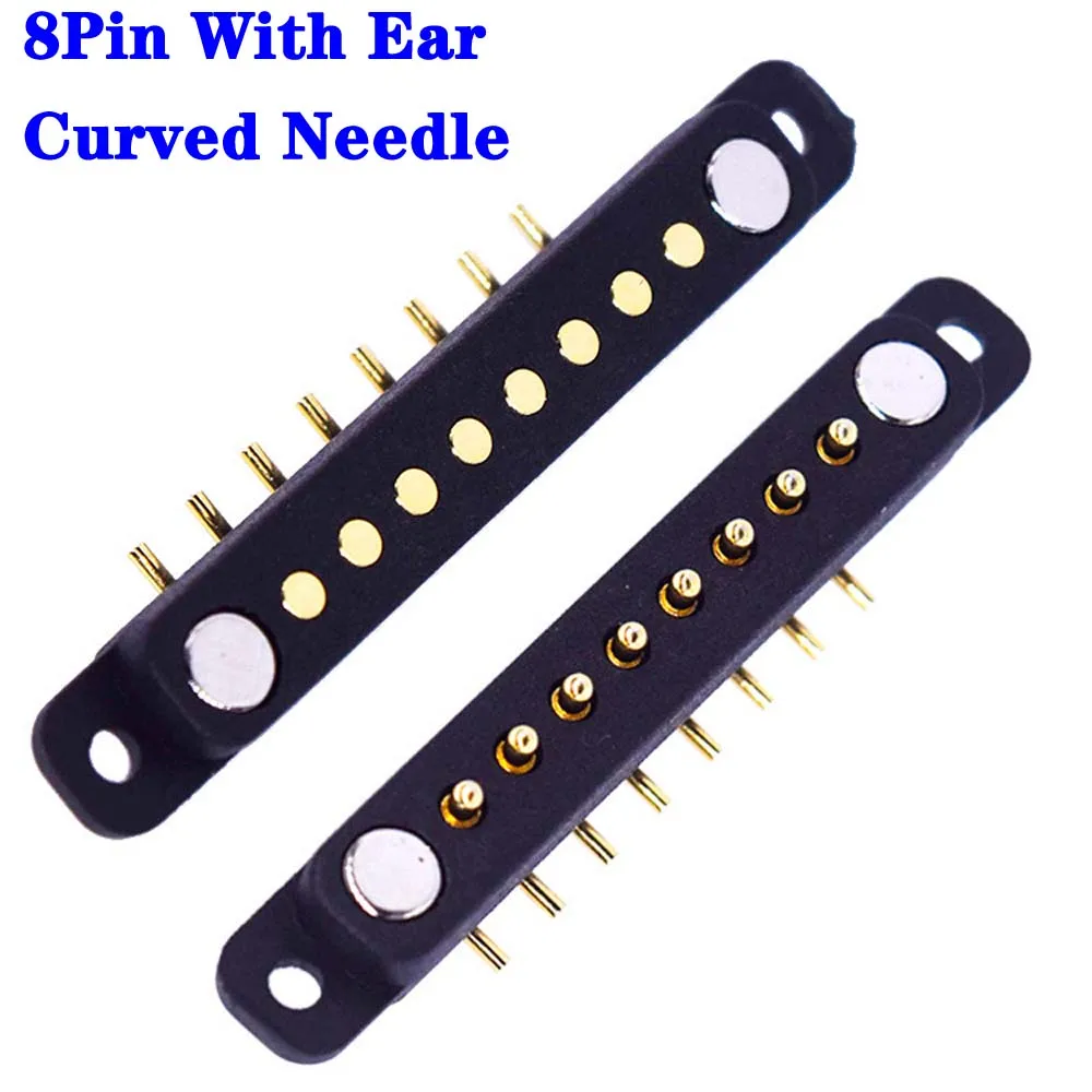 1 paire de connecteurs à broche Pogo magnétique DC à aiguille incurvée 2A 2 broches/10 broches avec oreilles Pogopin mâle femelle, prise de courant DC à ressort