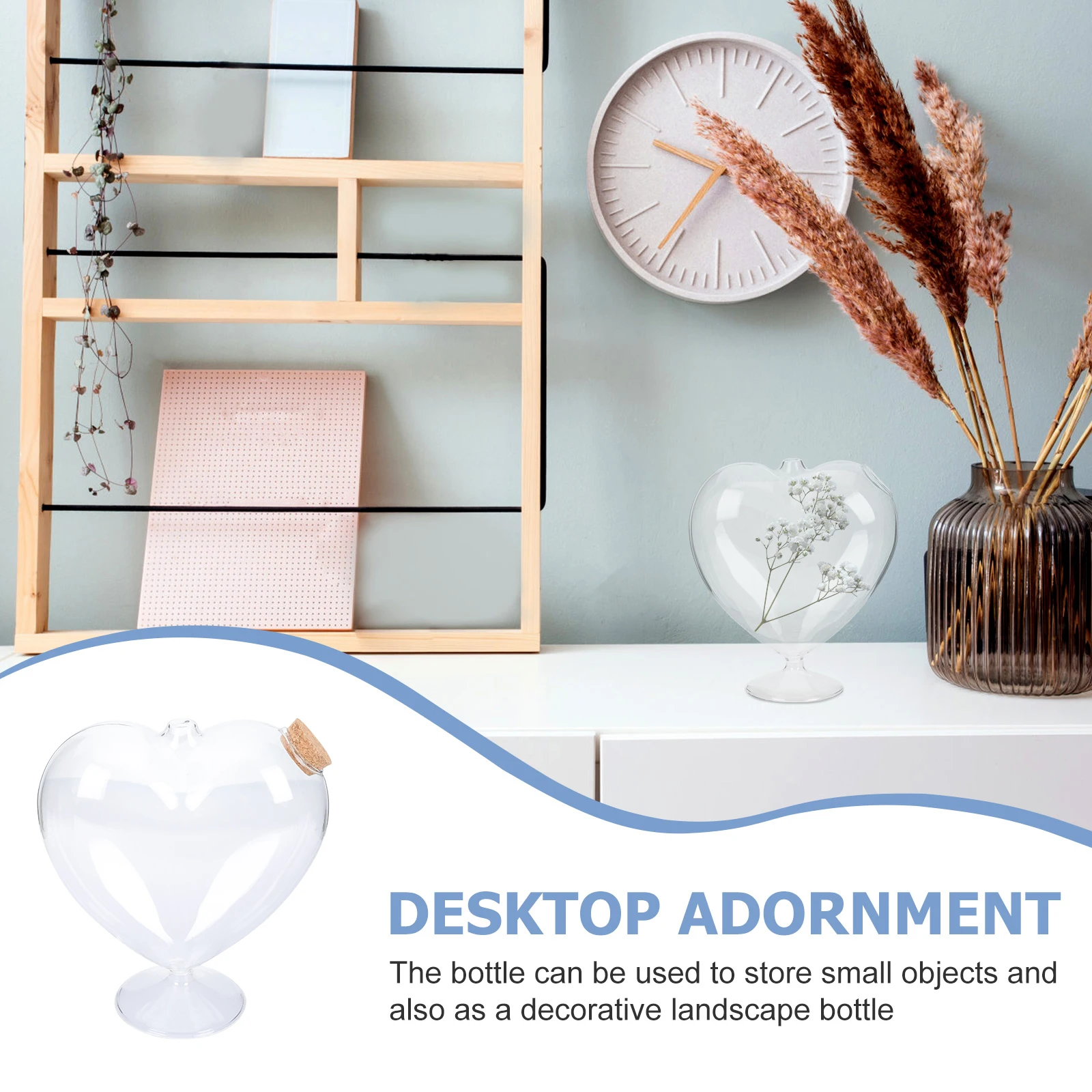 

Transparent Landscape Bottle for Origami Stars and Notes Handmade Gift Idea Decorative with Stopper