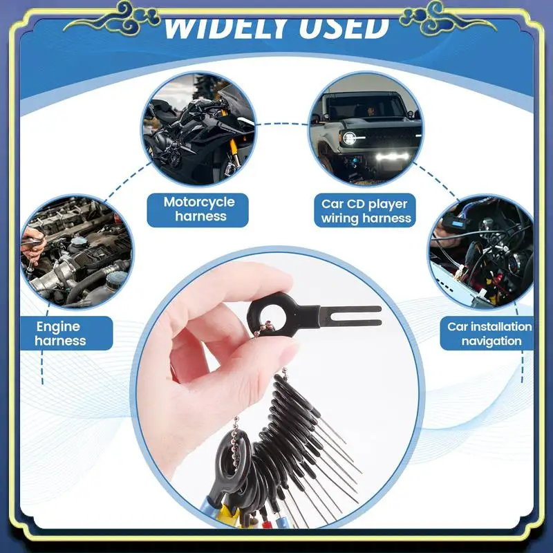 AU16-Automotive Tools 26Pcs Car Terminal Removal Tool Kit Wire Connector Pin Release Extractor Puller