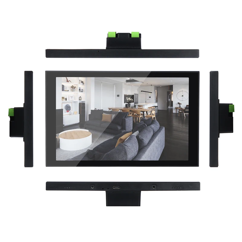 In-Wall 8'' Aluminum Android 14  WIFI Switch Touch Central Control Panel for Building Automation with CE RoHS