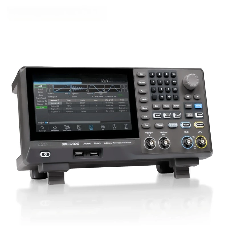 SDG3162X 2-Ch Function/Arbitrary Generator 160MHz 1.2 GSa/s 16-bit Resolution High-Precision Sine Signal Generation 7-inch