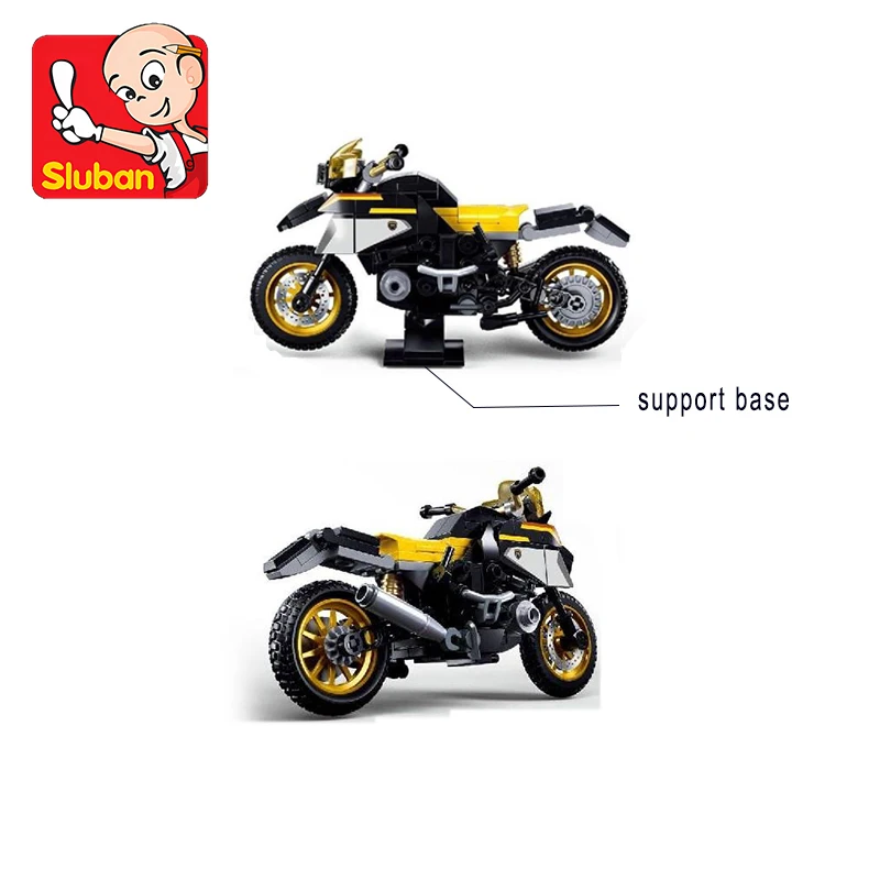 200pcs yellow motorcycle puzzle building blocks, building blocks, small particle building, building blocks DIY, suitable for giv