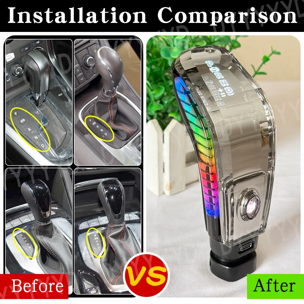LED Crystal Gear Shift Knob Shifter Knob Lever Stick For Opel Insignia Astra Zafira Tourer For Buick Regal For Chevrolet Cruze