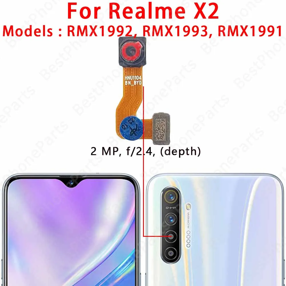 الكاميرا الخلفية الأمامية والخلفية لـ Realme XT X2 Pro X3 SuperZoom وحدة الكاميرا الرئيسية التي تواجه قطع غيار الكابلات المرنة