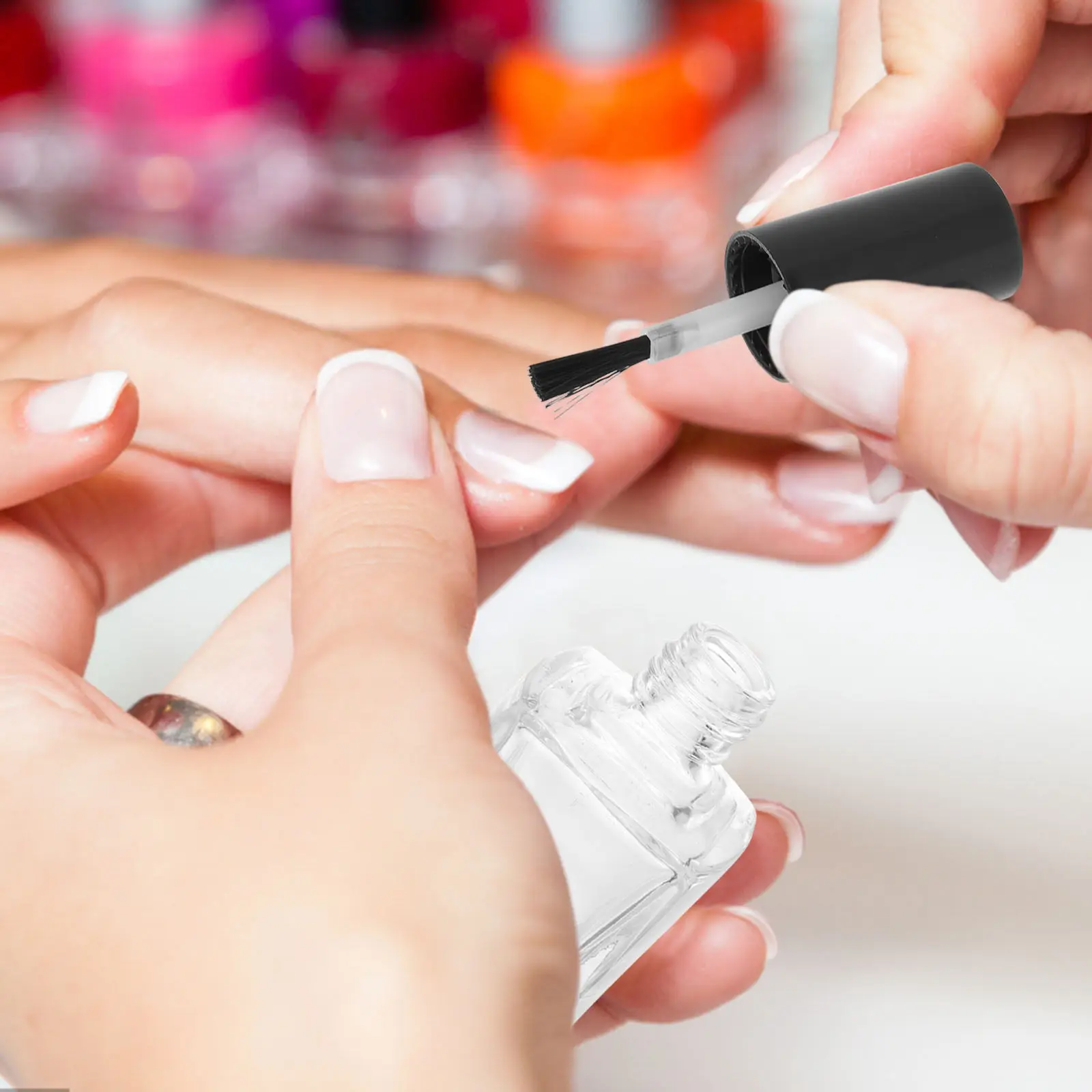 

Набор из 3 пустых флаконов для лака для ногтей: прозрачные квадратные стеклянные емкости премиум-класса с кисточкой, портативные дорожные размеры для самостоятельного нанесения лака