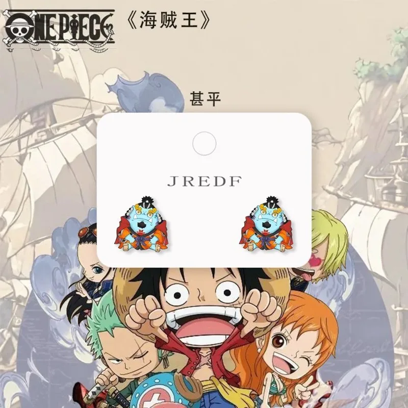 قطعة واحدة لوفي زورو أقراط لطيف الكرتون شخصية الإبداعية موضة غير مثقوب 925 الفضة إبرة أقراط هدية عيد ميلاد #6