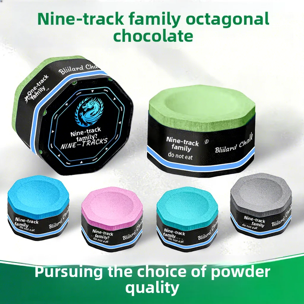 Nine-Track Clan Magnetic Octagonal Billiard Chalk Multi-Color Easy Application Low Dust Fine Powder Professional Snooker Cue