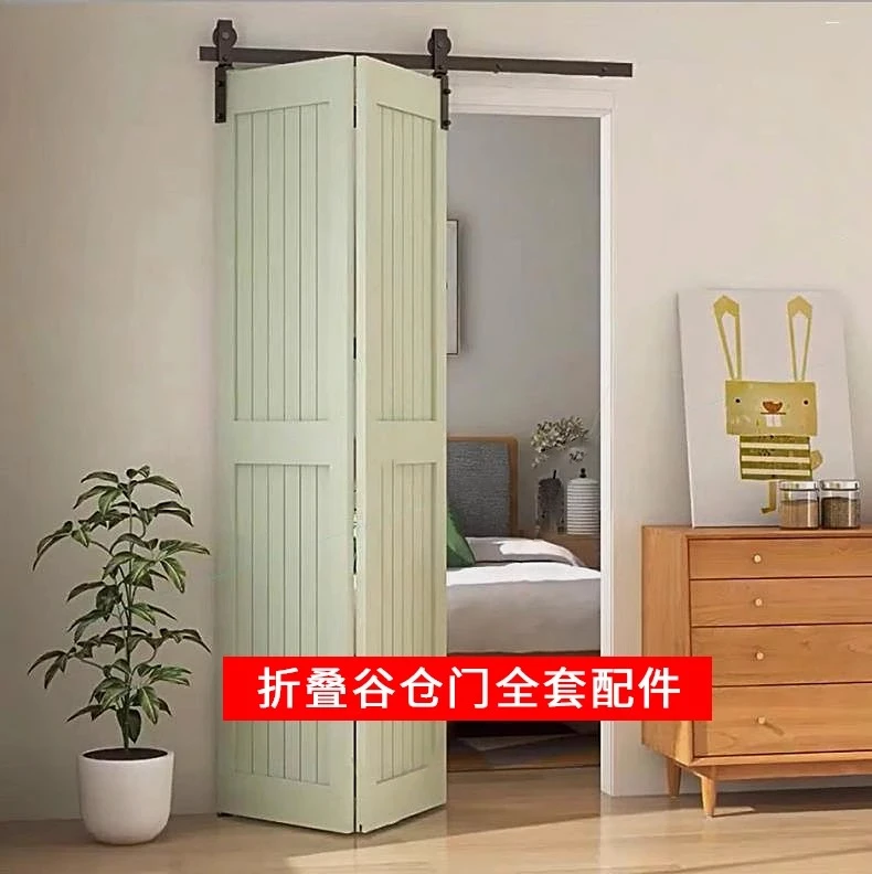 

Folding barn door hanging rail track sliding door accessories warehouse bathroom sliding