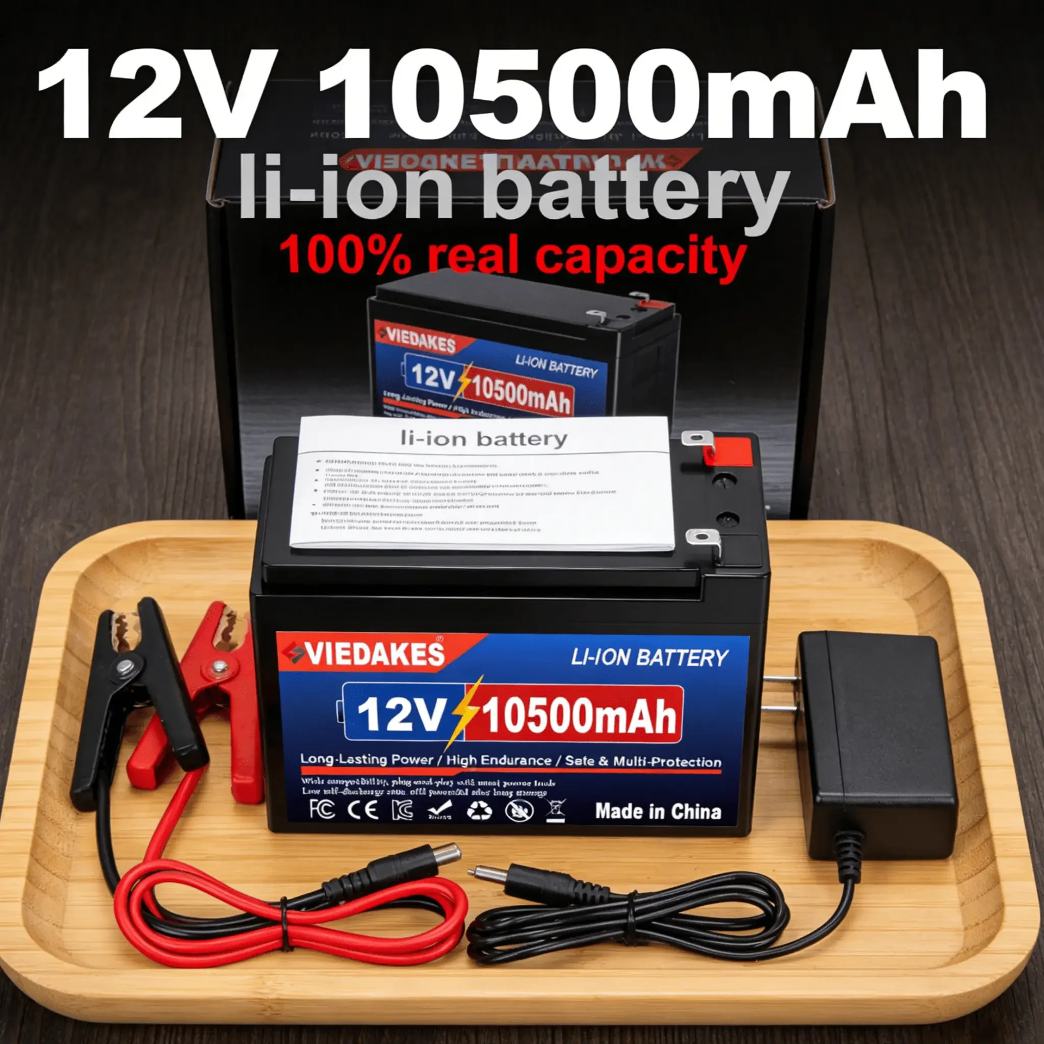 

Mega Sale 100% Real Capacity 12V 10500mAh Lithium Battery Long-Life Li-ion Pack for Camping Scooter Solar Power