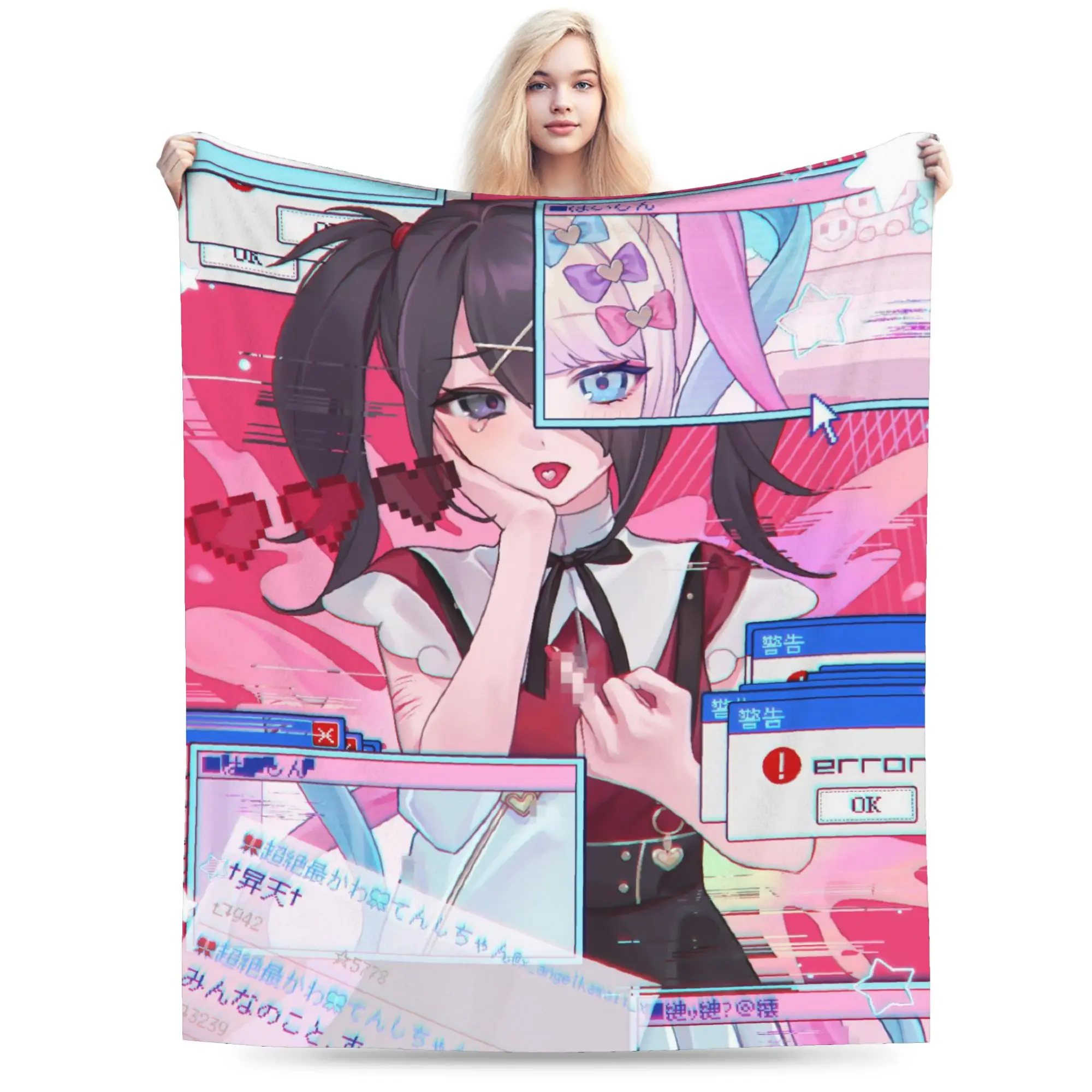 Needy Streamer Overload Ame-chan Blankets Fleece Decoration  Multi-function Soft Throw Blanket for Bedding Bedroom Quilt