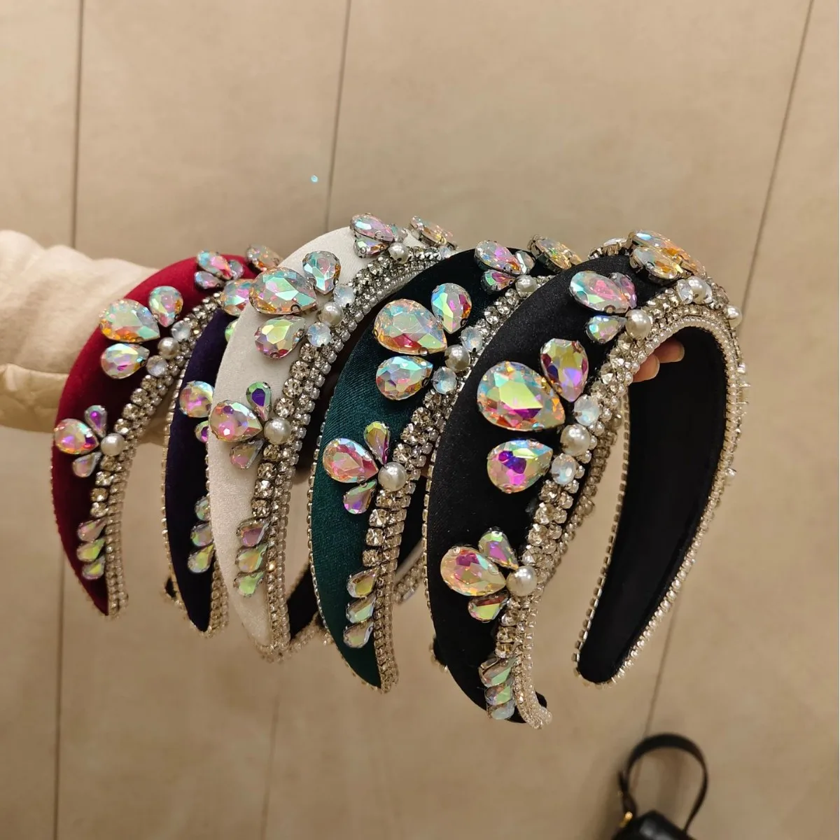 Hot Sale Baroque Headband Retro Premium Full Drill Head Hoop Heavy Industry High Cranium Top Hairpin