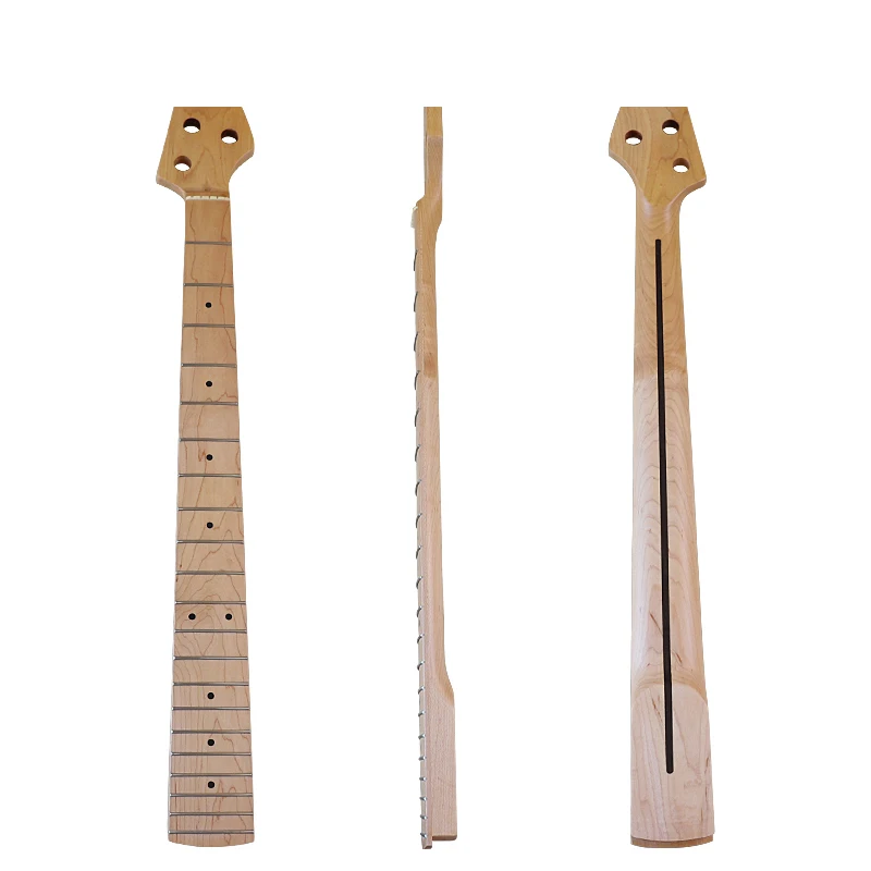 5 String 21 Frets Maple Electric Bass Guitar Neck Natural Color Fingerboard Nut Width 46mm Musical Instruments Accessories