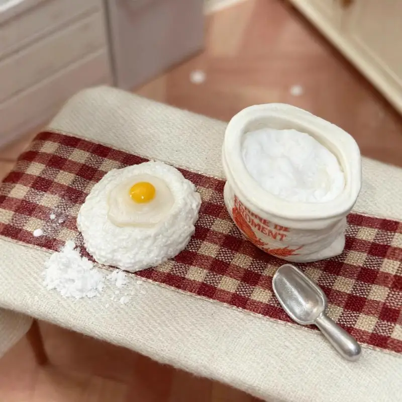 Stylish Mini Flour Bag Play Kitchen Food Set for Home Decor and Dollhouse Accessories