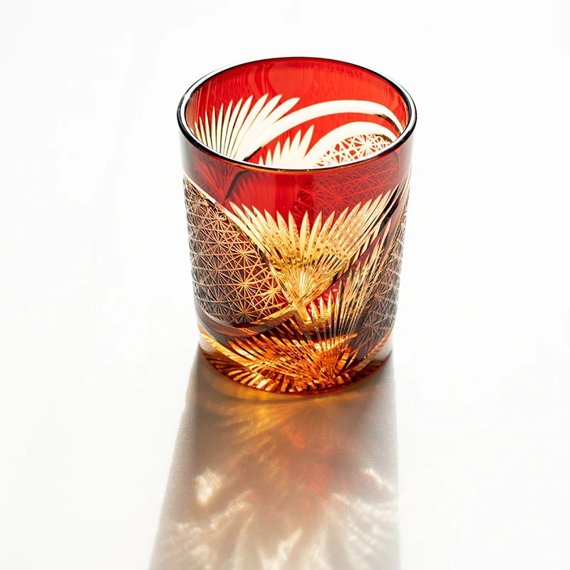 Japanese Edo-Kiriko Cut Glass Crystal Wine Glass Large Capacity Whisky Gass Suitable for Cocktail Whisky Drink Red Wine Vodka
