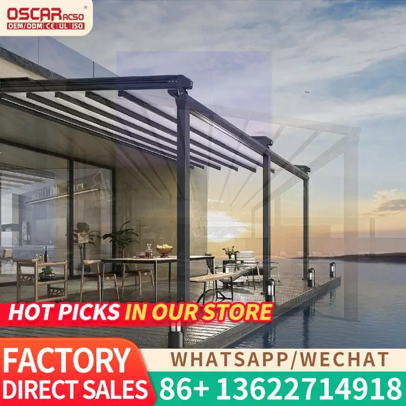 

Motorized Folding Canopy Rain proof Outdoor Awning for Garden Patio Yard Retractable Canopy Pergola