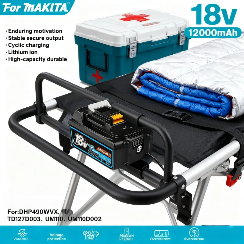 

100% Genuin for Makita 12Ah pour batterie for Makita 18V BL1840 BL1830B BL1850B BL1850 BL1860 BL1815 & More