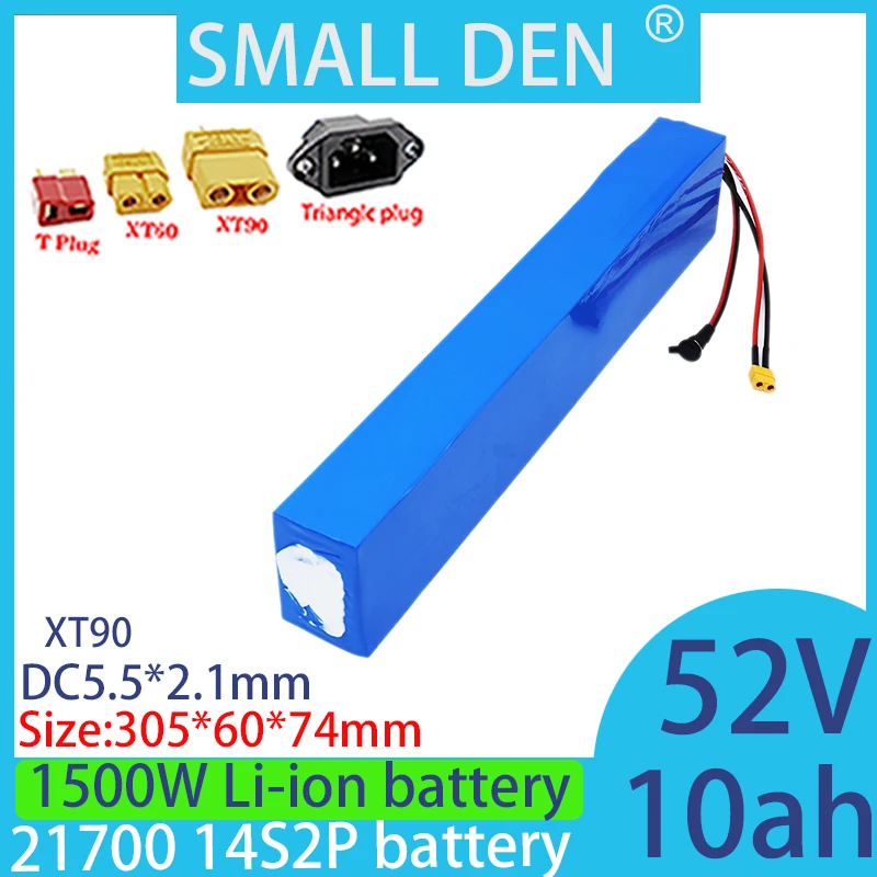 

New 52V 10Ah 21700 14S2P lithium battery pack 30A BMS 1000W 1500W high-power and large capacity rechargeable battery tax-free