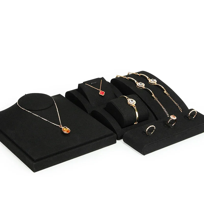 

Jewelry Display Stand Jewelry Window Display Props Earring Display Stand Black Microfiber Necklace Ring Jewelry Storage
