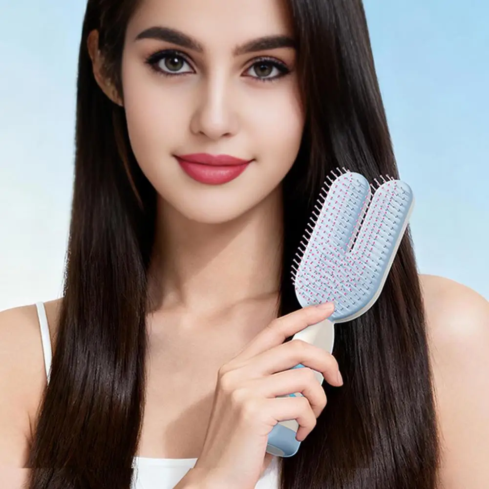 22cm U-shaped AirCushion Brush Magnetic Multi-functional Anti-static Scalp Massage Comb Women Portable Hair Styling Detangling