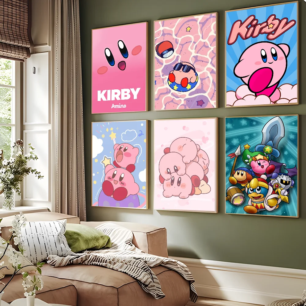 

Cartoon Cute Pink K-Kirbys Classic Movie Posters HD Quality Poster Wall Art Painting Study Nordic Home Decor