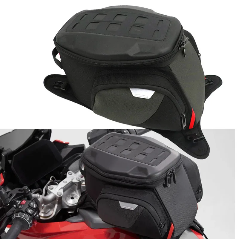 Strap Tank Bag Motorcycle EVA Oxford Fuel Tank Bag 12L-15L Waterproof Rain Proof Portable Carrying handle Bag