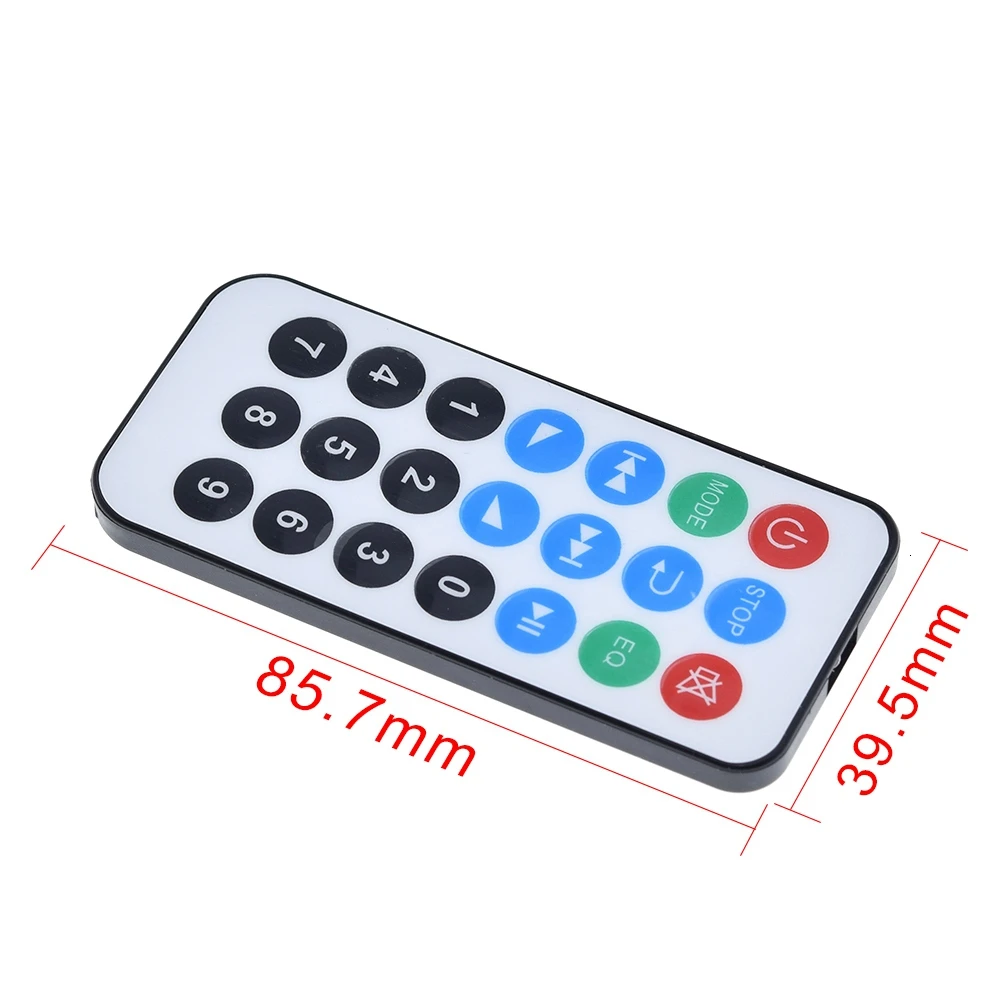 TZT 21 key MP3 decoder board remote control without batteries