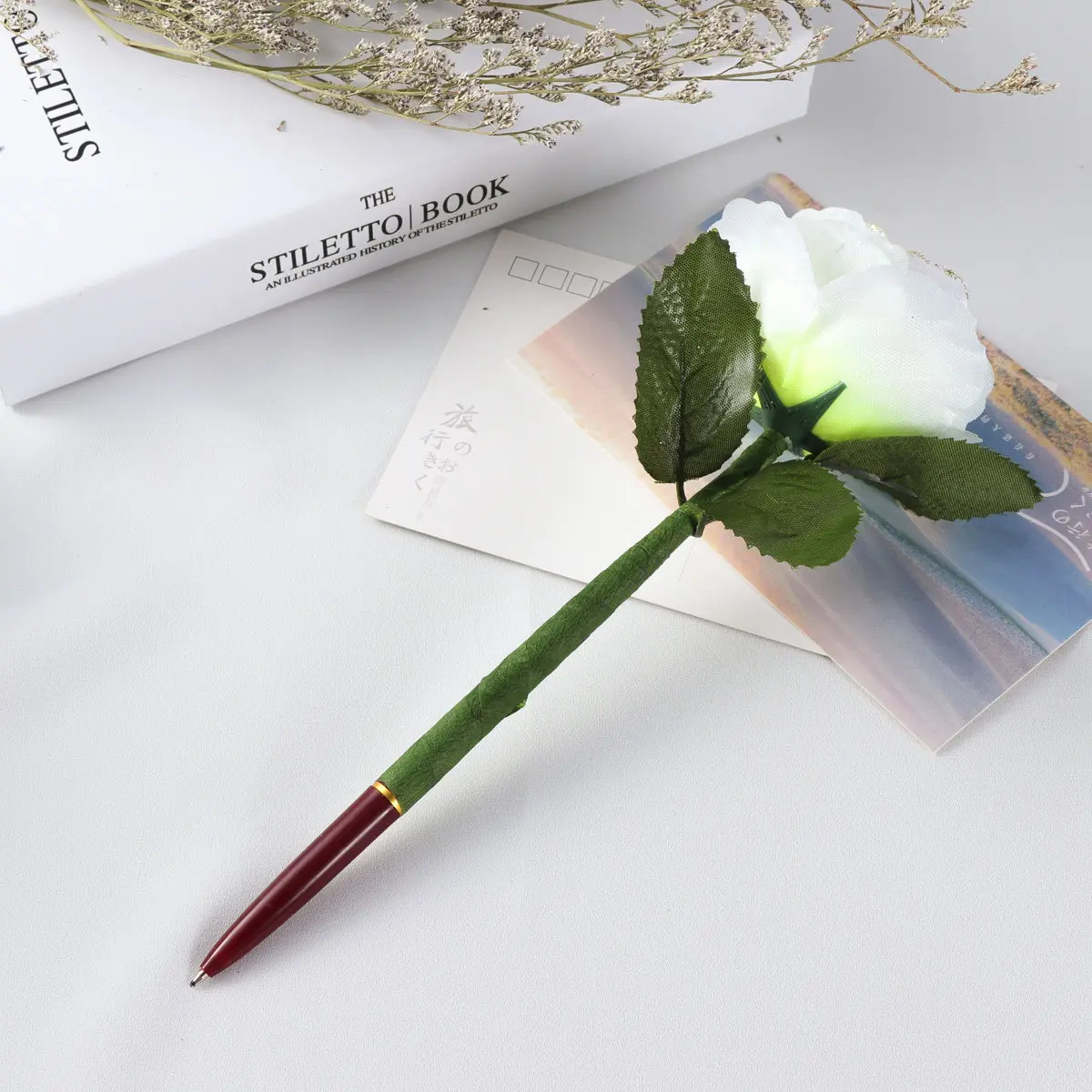 Purple Rose Gel Pens 12pcs – Smooth Writing Roller Ballpoint Pens for School, Office & Creative Stationery Gifts
