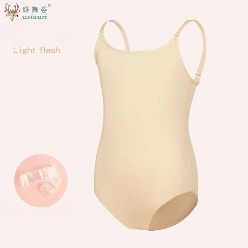 Children Ballet Costume Leotards Girls Dance Underwear Camisole Gymnastics Bodysuit Kids Sleeveless NudeColor Slim Training Wear