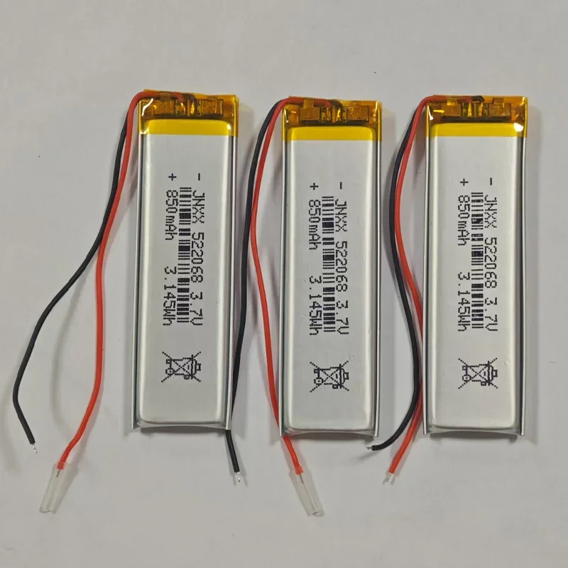 522068 502070 3.7 فولت 850 مللي أمبير بطارية ليثيوم بوليمر قابلة للشحن المنتجات الإلكترونية مروحة صغيرة ضوء LED رقمي MP3 MP4