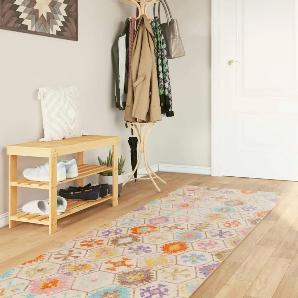 Multicolor Washable Rug 80x300 cm | Anti-Slip Floor Mat for Living Room & Bedroom Decor