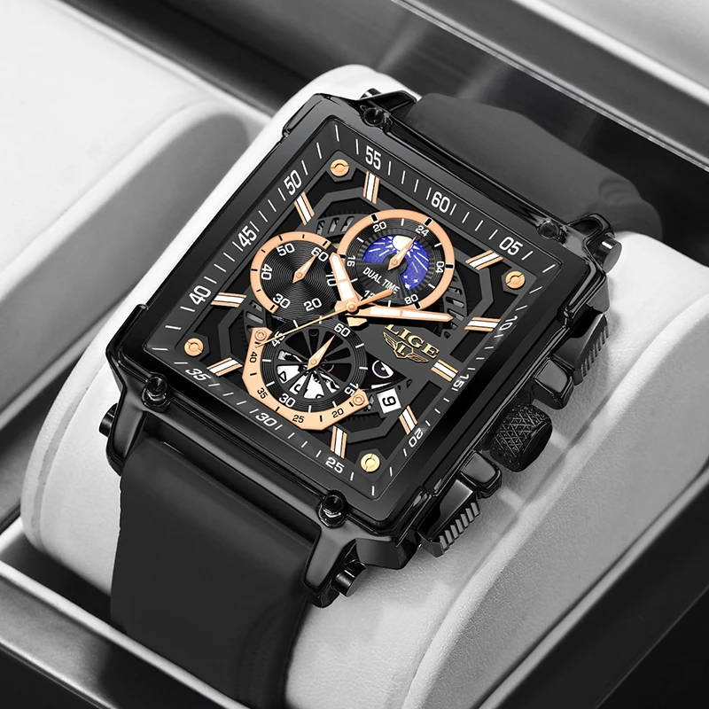 TOP LIGE موضة ساعات رجالية مضيئة مقاوم للماء ساعة رجالية كوارتز ساعة اليد سيليكون الساعات الفاخرة للرجال reloj hommes