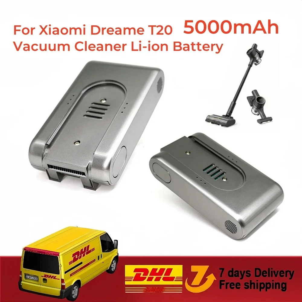 

Replacement 25.2V 5000mAh Battery for Xiaomi Dreame T20 Cordless Vacuum Cleaner - Rechargeable Li-ion, High Capacity