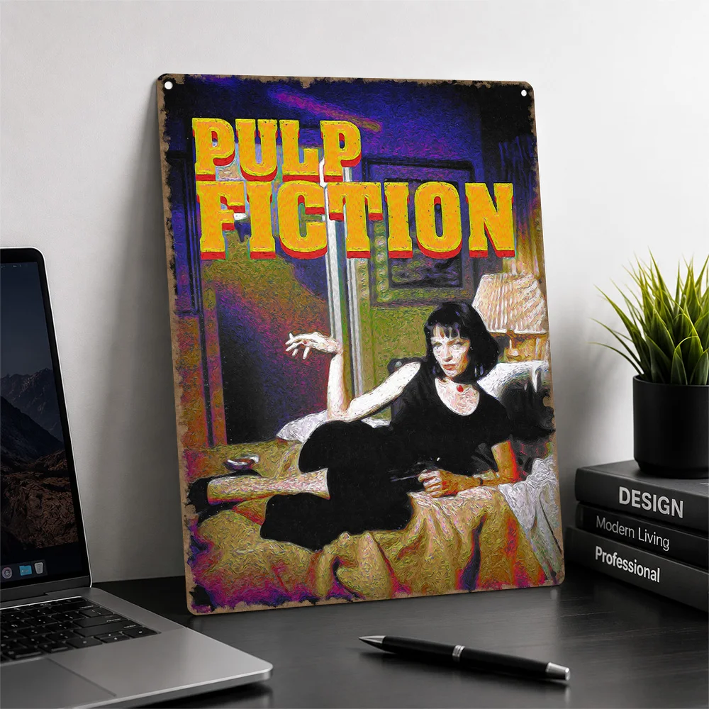 Mia Wallace Pulp Fiction Metal Poster Perfect Gift for Fans Lovers Personalized Wall Art Metal Sign for Wand Deko Room Ornaments