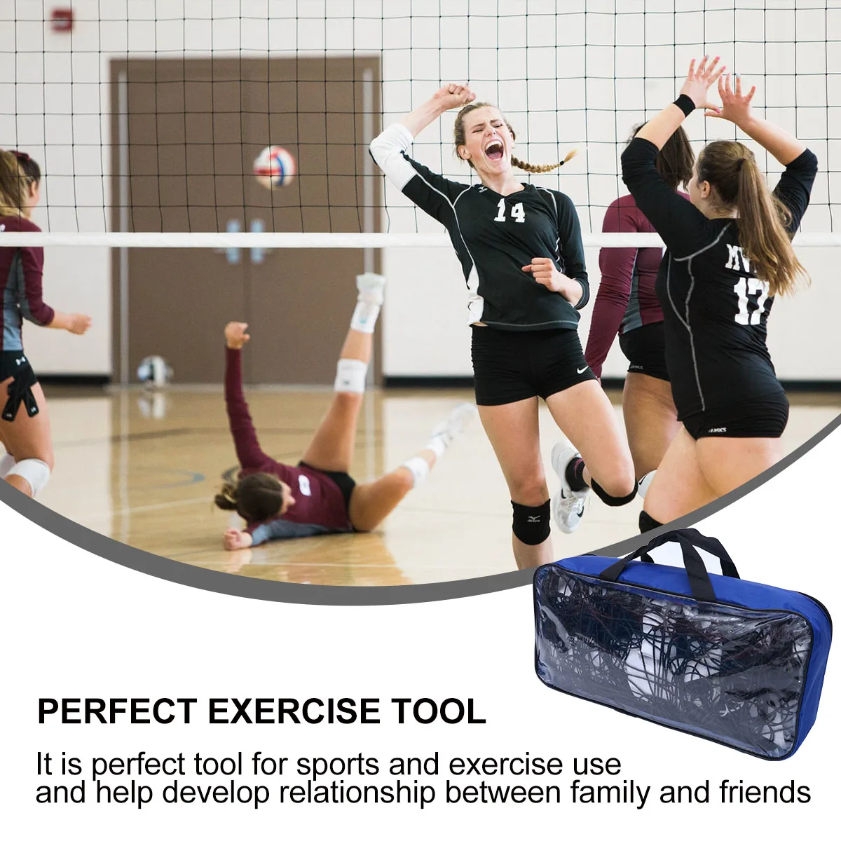 

Beach Volleyball Outdoor Sports Supplies Durable Polyethylene Beach Volleyball Net Training Equipment Portable Lightweight